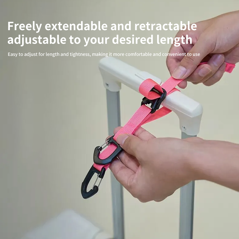 Custom Luggage Hook Strap, Adjustable Suitcase Add-A-Bag Strap with Double Hooks OEM