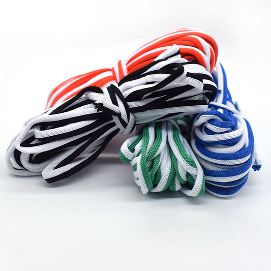 Custom Striped Hollow Knit Drawstring, Tubular Polyester Cord for Hoodie & Garment OEM