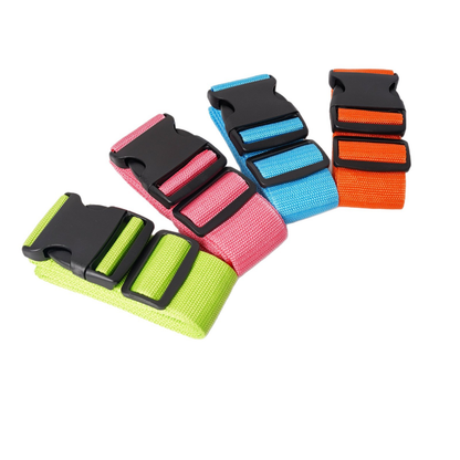 Custom Logo Luggage Strap Adjustable Polyester Suitcase Binding Belt Travel Luggage Security Strap OEM Custom Color Length