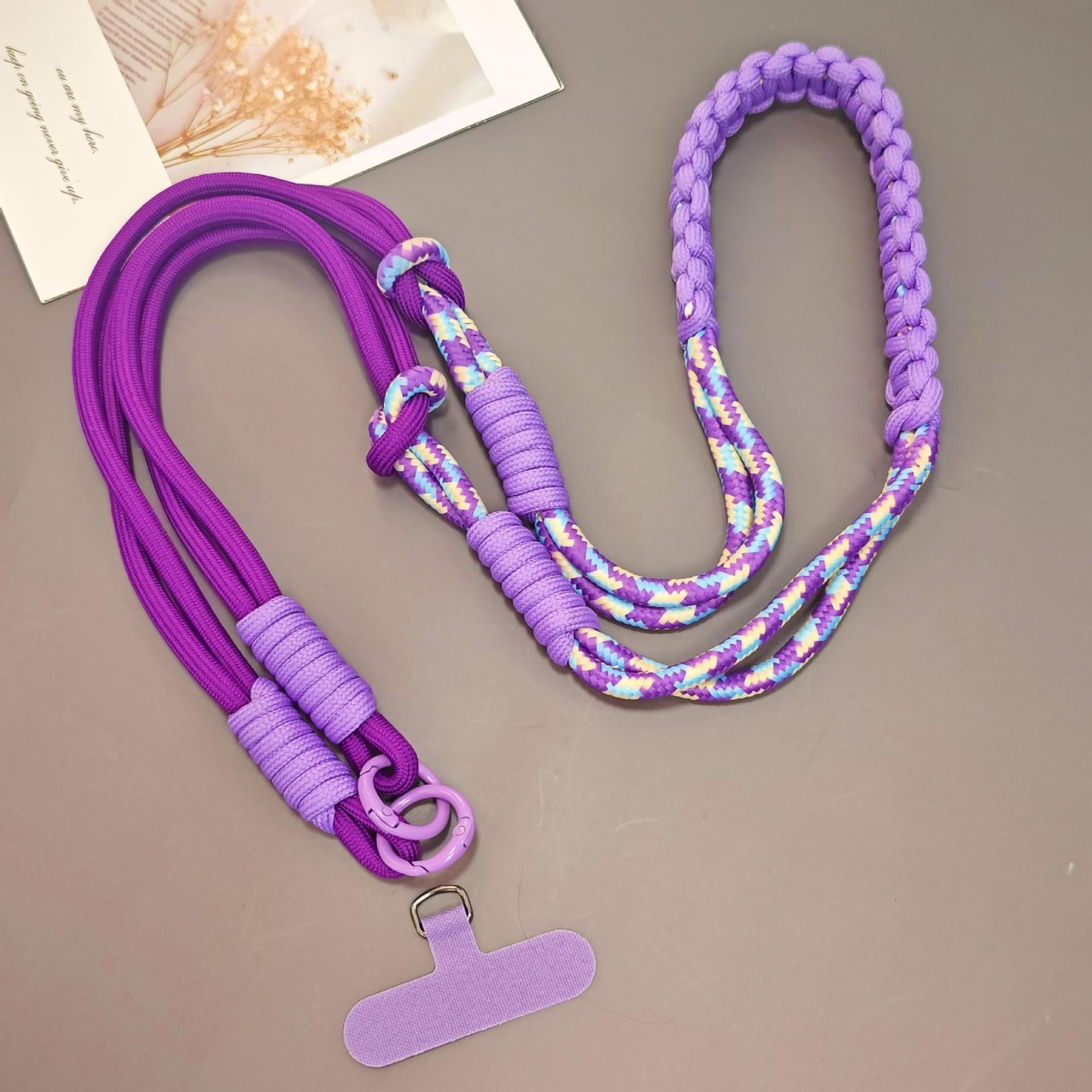Custom Two-Tone Braided Rope Phone Wrist Lanyard OEM Custom Logo Color Short Mobile Strap for Key Bag