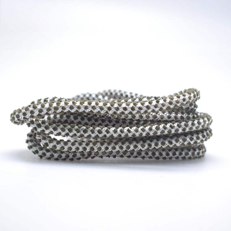 Custom Dot Pattern Braided Drawstring Cord, Two-Tone Spotted Woven Rope for Bags Garment