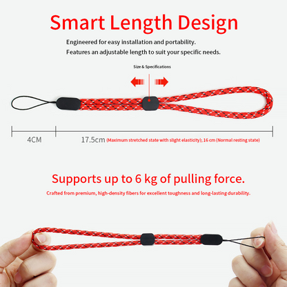 Adjustable Short Wrist Lanyard Polyester Phone Strap For Key UPU Case Charm