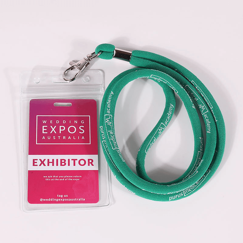 Custom Jacquard Logo Lanyard | Woven Pattern Neck Strap for ID Badge, Phone & Exhibition Events