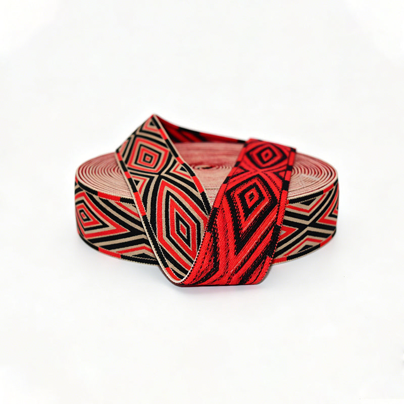 Custom Printed Jacquard Polyester High‑Elastic Woven Elastic Webbing Strap
