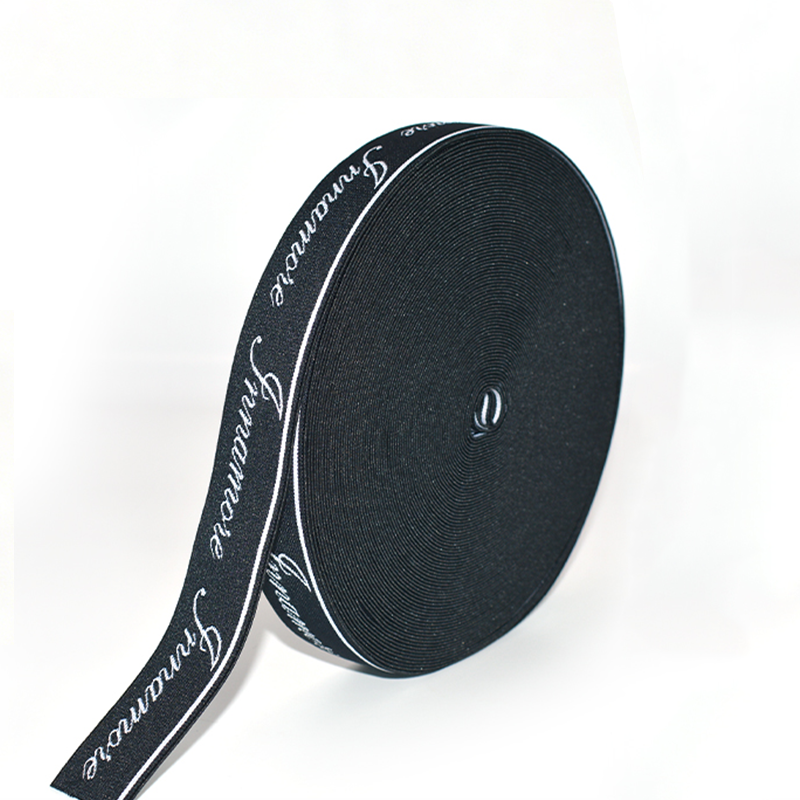 Custom Jacquard Nylon Elastic Webbing, Woven Logo Stretch Strap for Hat Garment Bag Accessories