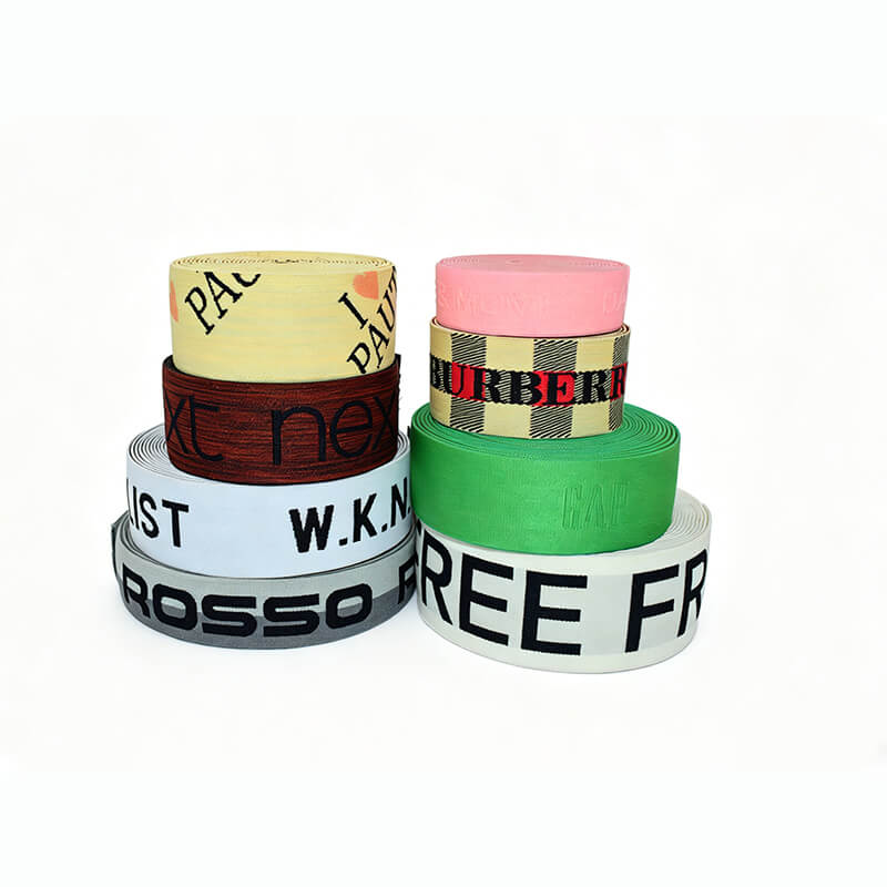 Custom Logo Jacquard Elastic Webbing Strap, Personalized‑Printed Elastic Ribbon