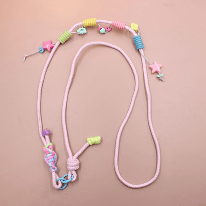 Adjustable Beaded Crossbody Strap, Cute Handmade Bead Lanyard for Phone, Water Bottle Bag & Doll Decor Pendant