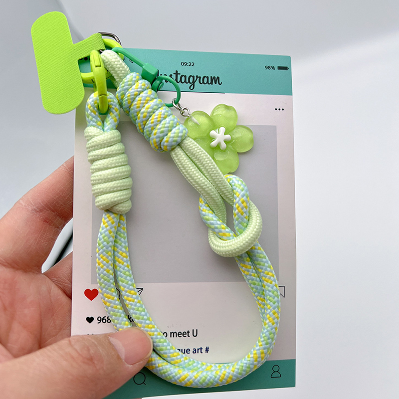 Custom Dopamine Braided Phone Wrist Strap | Anti-Lost Short Lanyard with Phone Patch, Colorful Matching Wrist Chain