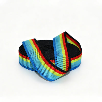 Custom Rainbow Polyester Webbing Strap, Gradient Color Jacquard Ribbon For Phone Lanyard