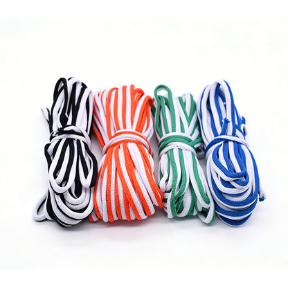 Custom Striped Hollow Knit Drawstring, Tubular Polyester Cord for Hoodie & Garment OEM
