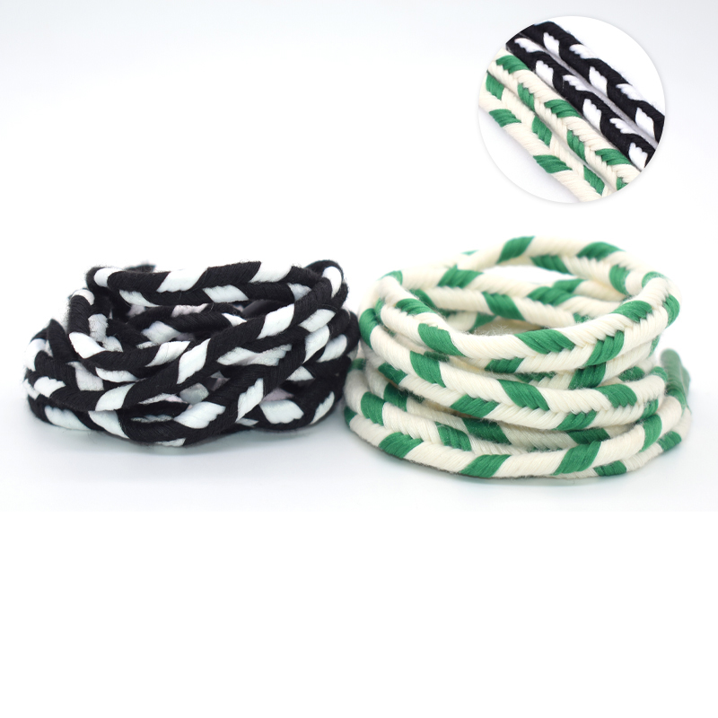 Custom 3-Strand Twisted Cotton Hemp Rope, Multi Color Braided Flat Twine Cord for Bag Decoration