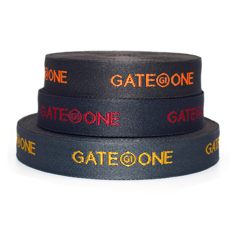 Custom Jacquard Woven Webbing Strap, Personalized Brand Logo Polyester Ribbon