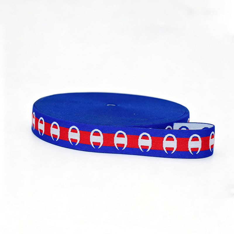 Custom Jacquard Nylon Elastic Webbing, Woven Logo Stretch Strap for Hat Garment Bag Accessories