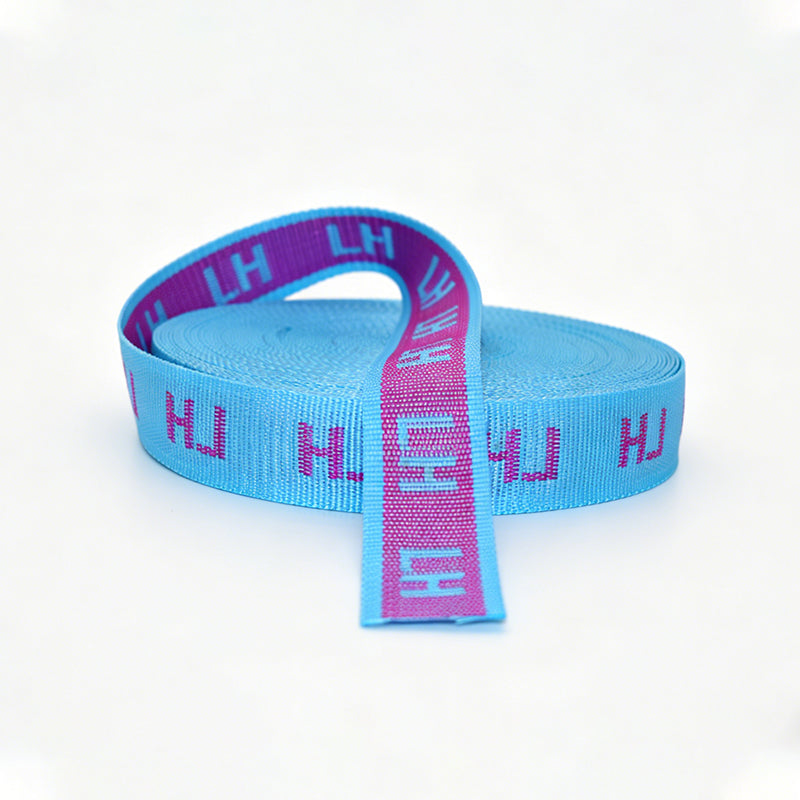 Custom Jacquard Woven Webbing Strap, Personalized Brand Logo Polyester Ribbon