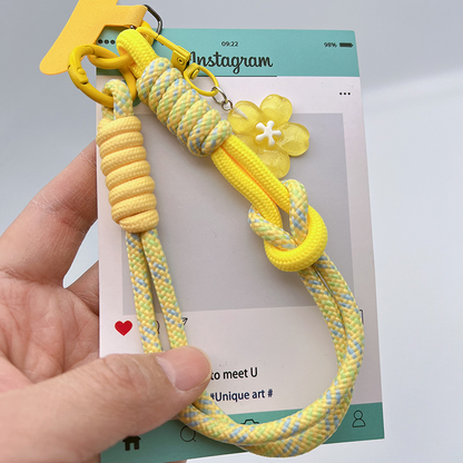Custom Dopamine Braided Phone Wrist Strap | Anti-Lost Short Lanyard with Phone Patch, Colorful Matching Wrist Chain