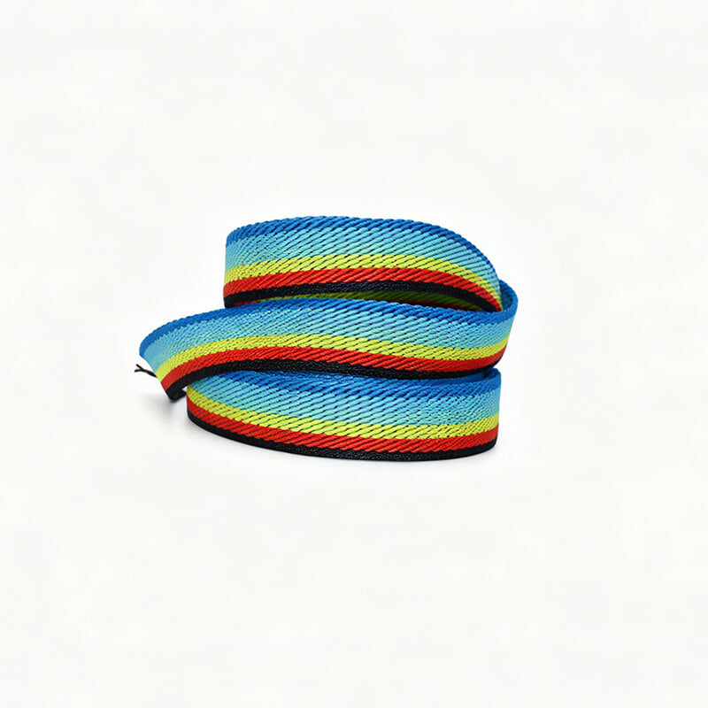 Custom Rainbow Polyester Webbing Strap, Gradient Color Jacquard Ribbon For Phone Lanyard