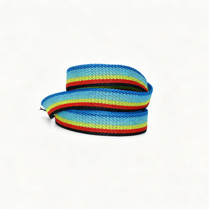 Custom Rainbow Polyester Webbing Strap, Gradient Color Jacquard Ribbon For Phone Lanyard