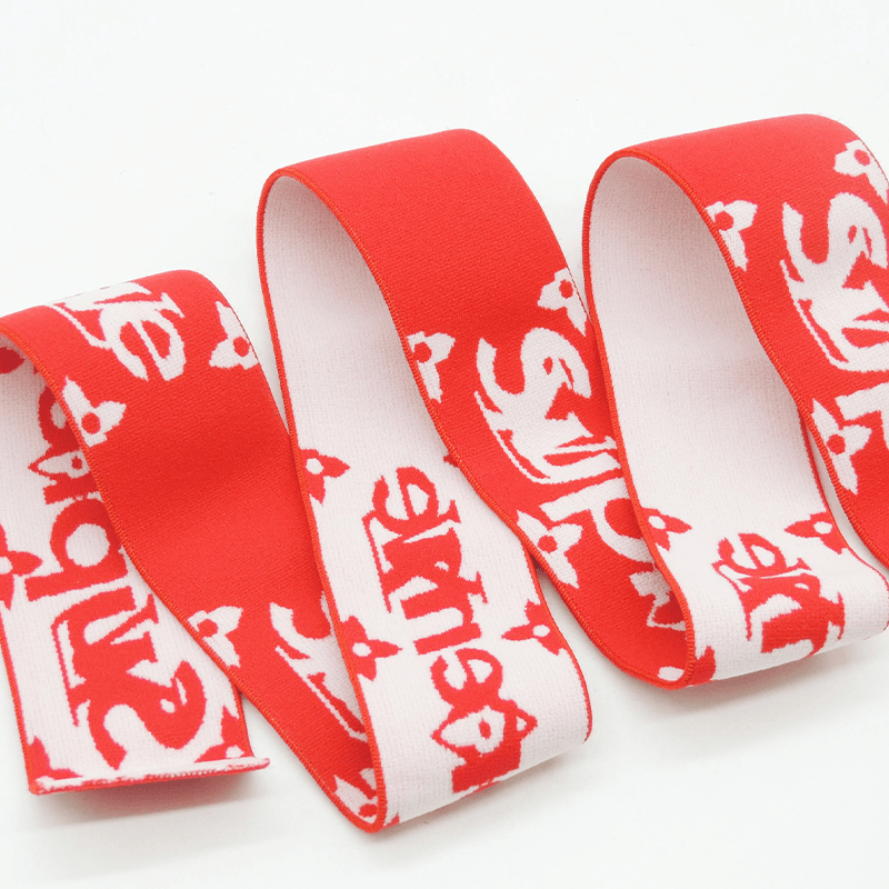 Custom Jacquard Elastic Band, Printed Polyester High Stretch Elastic Webbing, Logo Custom Elastic Strap For Garment, Underwear, Bag`