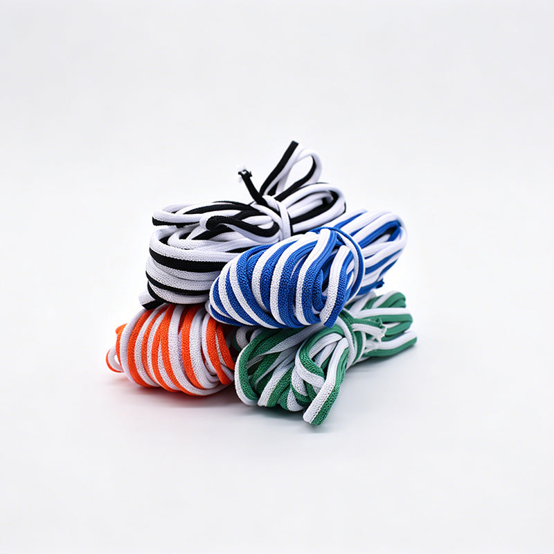 Custom Striped Hollow Knit Drawstring, Tubular Polyester Cord for Hoodie & Garment OEM