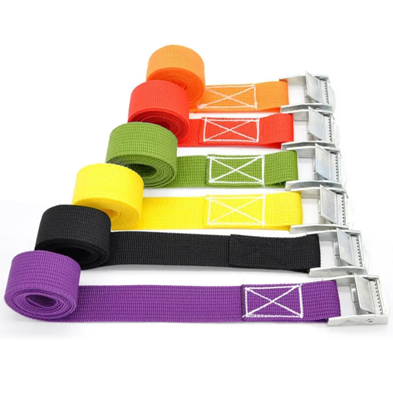 Custom OEM Polyester Cargo Lashing Strap Adjustable Luggage Binding Belt With Cam Buckle Custom Logo Color Length