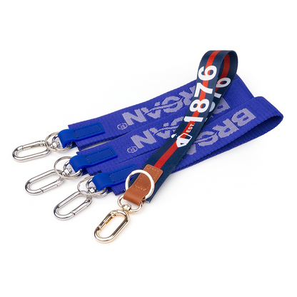 Custom Jacquard Key Lanyard, Printed Logo Wrist Strap with Metal Clasp OEM