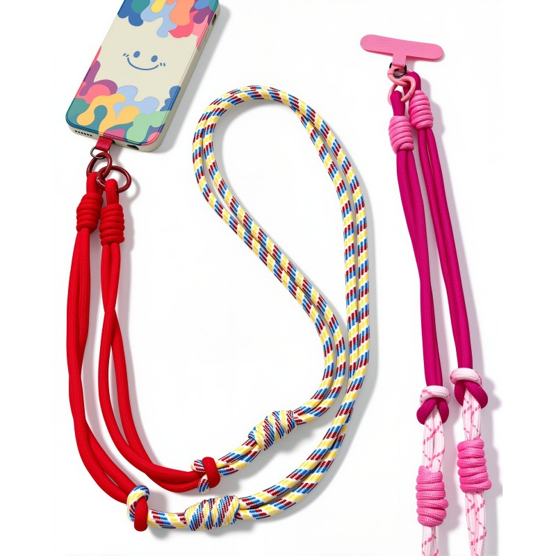 Custom Color Braided Phone Lanyard Woven Strap Crossbody Mobile Phone Wrist Strap for Key Bag
