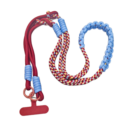 Custom Two-Tone Braided Rope Phone Wrist Lanyard OEM Custom Logo Color Short Mobile Strap for Key Bag