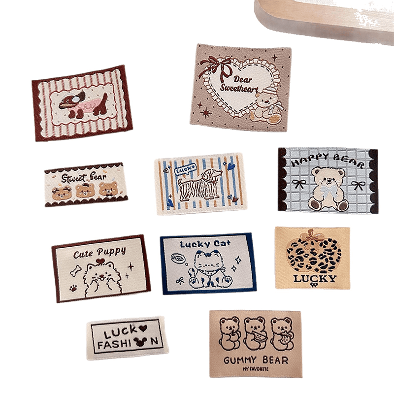 Custom Cartoon Woven Labels | Cute Pattern Garment Woven Tags