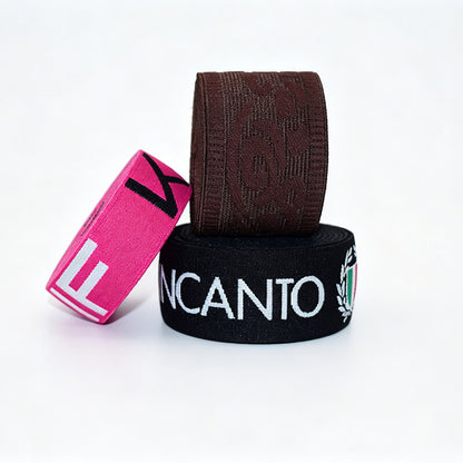Custom Logo Jacquard Woven Elastic Webbing Strap