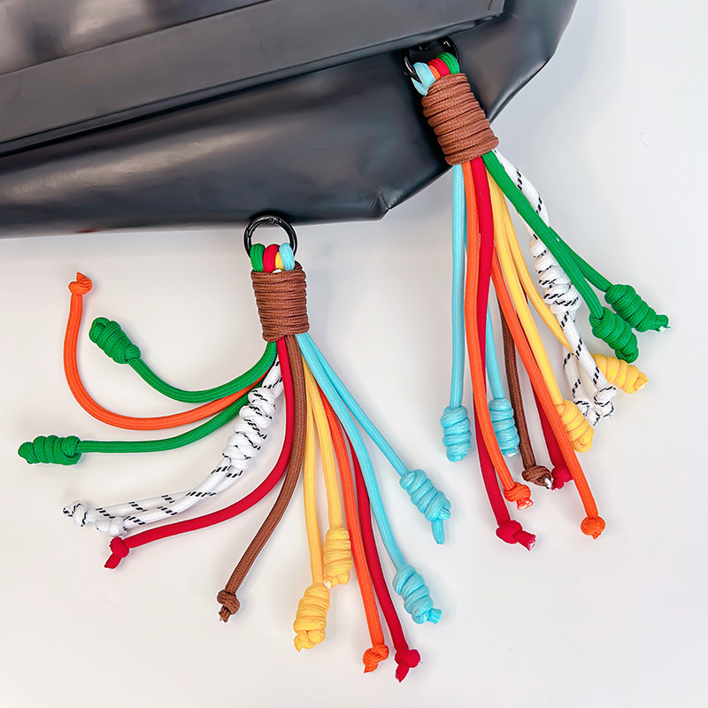 Custom Color Braided Tassel Keychain Handbag Decorative Tassel Pendant for Bag Garment Accessory