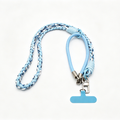 Custom Soft Braided 4-Strand Phone Lanyard, Adjustable Crossbody Neck & Wrist Strap for Smartphones