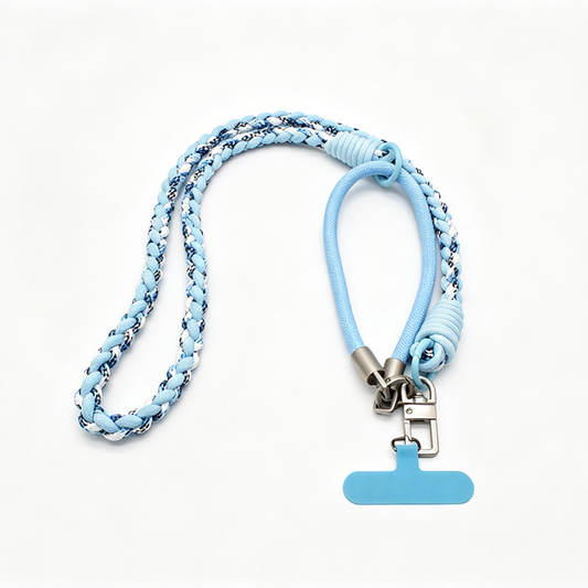 Custom Soft Braided 4-Strand Phone Lanyard, Adjustable Crossbody Neck & Wrist Strap for Smartphones