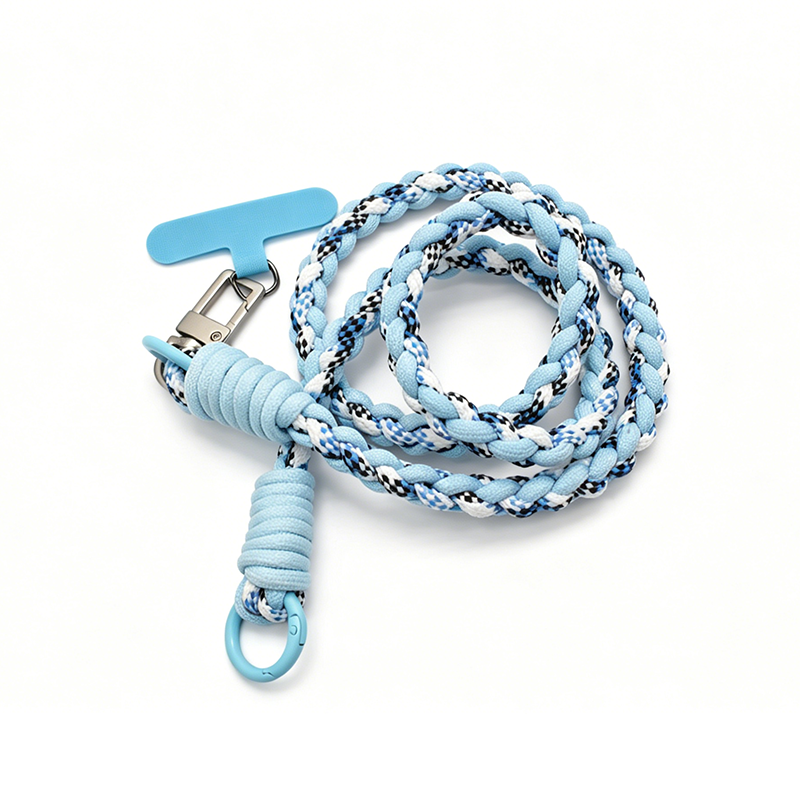 Custom Soft Braided 4-Strand Phone Lanyard, Adjustable Crossbody Neck & Wrist Strap for Smartphones