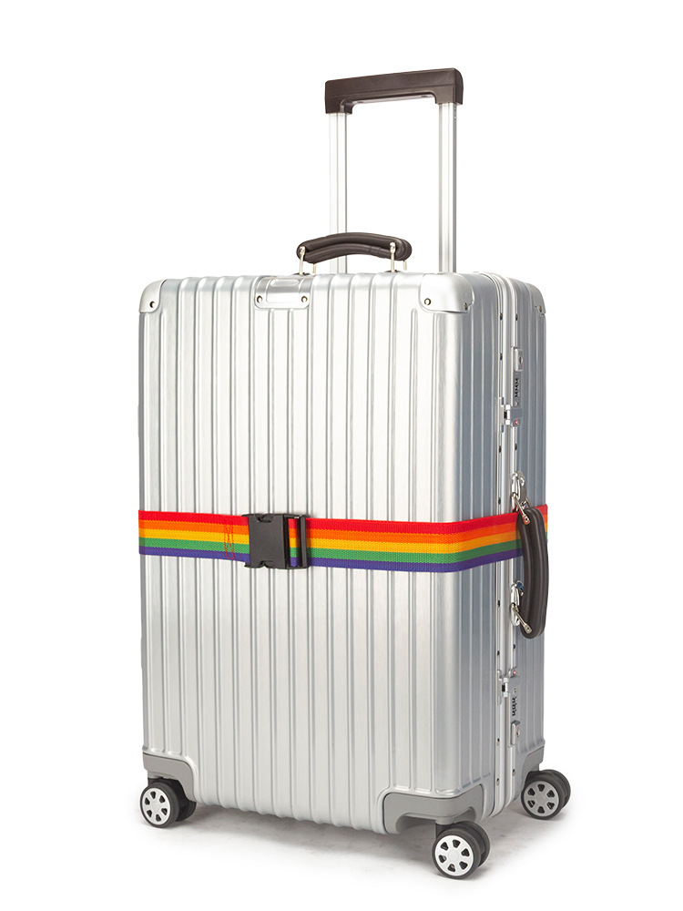 Custom Logo Luggage Strap Adjustable Polyester Suitcase Binding Belt Travel Luggage Security Strap OEM Custom Color Length