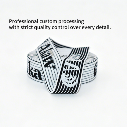 Custom Nylon Computer Jacquard Woven Logo Elastic Webbing Strap