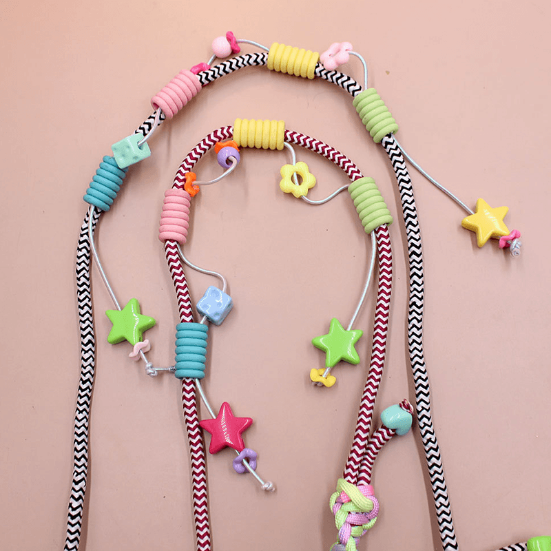 Adjustable Beaded Crossbody Strap, Cute Handmade Bead Lanyard for Phone, Water Bottle Bag & Doll Decor Pendant