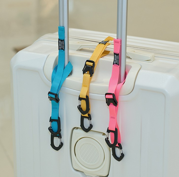 Custom Luggage Hook Strap, Adjustable Suitcase Add-A-Bag Strap with Double Hooks OEM