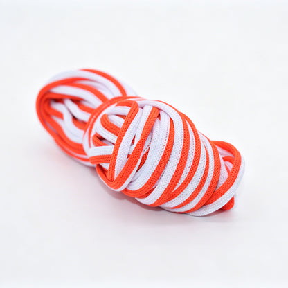 Custom Striped Hollow Knit Drawstring, Tubular Polyester Cord for Hoodie & Garment OEM