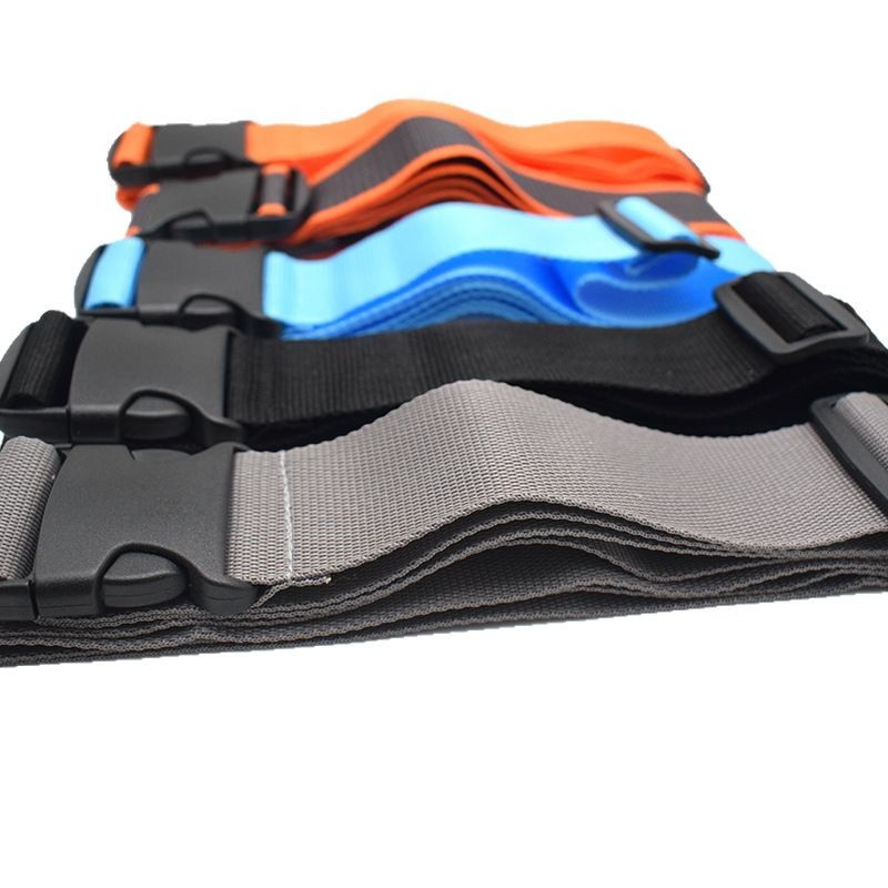 Custom Logo Luggage Strap Adjustable Polyester Suitcase Binding Belt Travel Luggage Security Strap OEM Custom Color Length