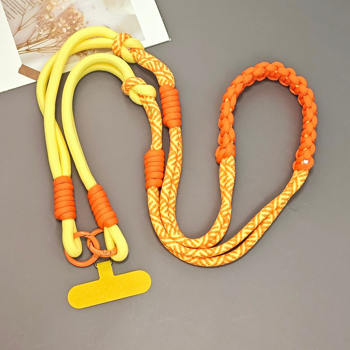 Custom Two-Tone Braided Rope Phone Wrist Lanyard OEM Custom Logo Color Short Mobile Strap for Key Bag