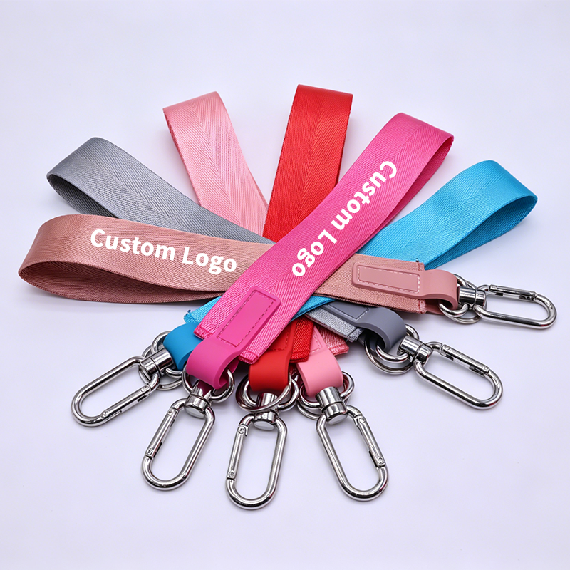 Custom Jacquard Key Lanyard, Printed Logo Wrist Strap with Metal Clasp OEM