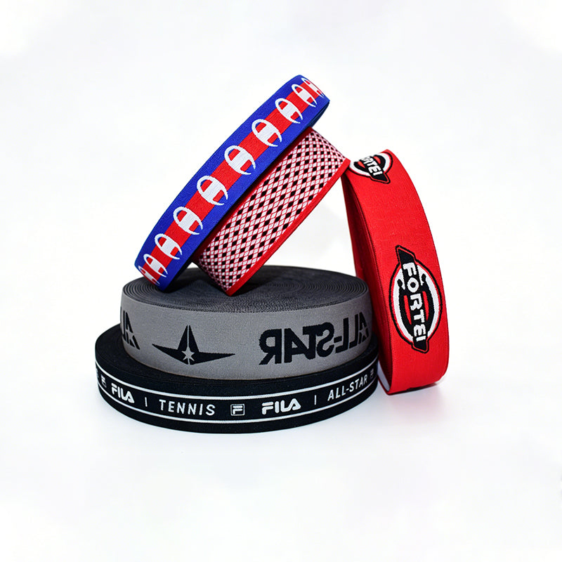 Custom Jacquard Nylon Elastic Webbing, Woven Logo Stretch Strap for Hat Garment Bag Accessories