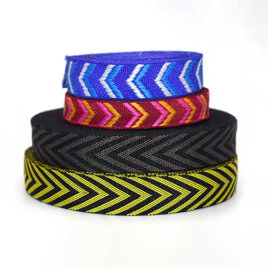 Herringbone Polyester Webbing Strap Custom Color Jacquard Webbing For Bag Lanyard Handle