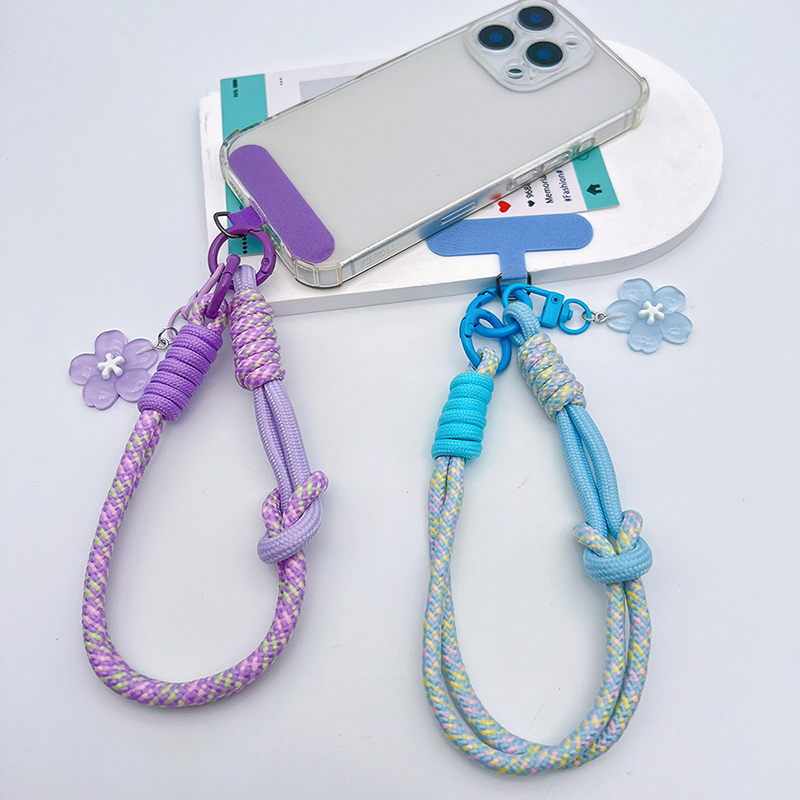 Custom Dopamine Braided Phone Wrist Strap | Anti-Lost Short Lanyard with Phone Patch, Colorful Matching Wrist Chain