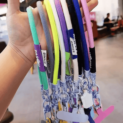 Colorful Braided Wrist Lanyard, Anti-Lost Phone Hand Strap with Cute Doll Pendant for Key Bag