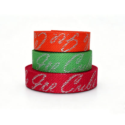 Metallic Yarn Jacquard Polyester Webbing Custom Logo Brand Strap For Garment Bag