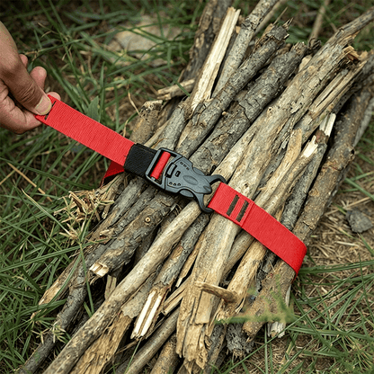 Custom Outdoor Double Safety Buckle Luggage Binding Strap Adjustable Polyester Webbing Travel Cargo Lashing Strap OEM Custom Logo Color Length