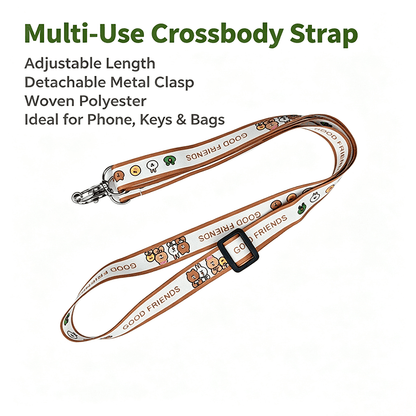Custom Sublimation Printed Crossbody Phone Lanyard, Adjustable Neck Strap with Metal Clasp for Phone Case & Keys