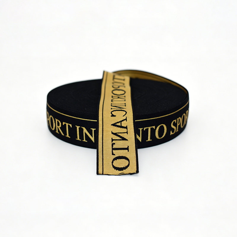 Custom Jacquard Printed Elastic Webbing Band, Logo Jacquard Elastic Tape for Garment Underwear Accessories