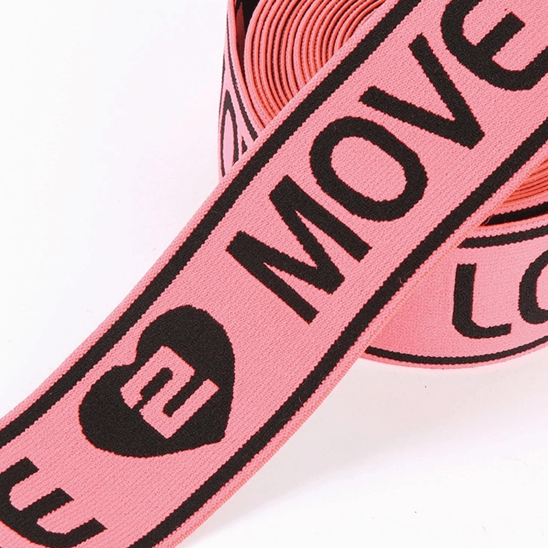 Custom Jacquard Elastic Band, Printed Polyester High Stretch Elastic Webbing, Logo Custom Elastic Strap For Garment, Underwear, Bag`